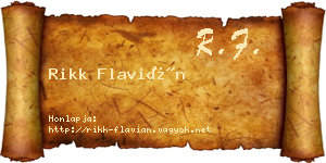 Rikk Flavián névjegykártya